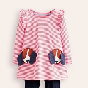 Boden Striped Shirt with Dog Pockets 18-24m